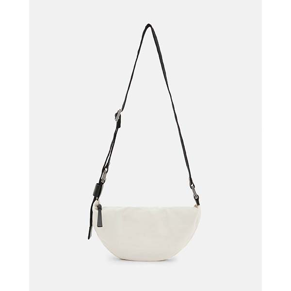 Allsaints Australia Womens Half Moon Nylon Crossbody Bag Ivory White AU25-230